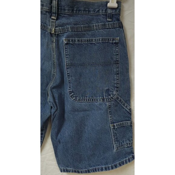 Wrangler Boys 14 Husky Blue Carpenter Jean Denim Jorts Work Utility Shorts 29x11 - Picture 6 of 10